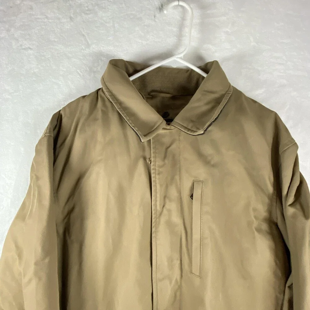 Banana Republic Coat Mens 2XL Beige Modern Mac Jac Lined Full Zip Rain Coat